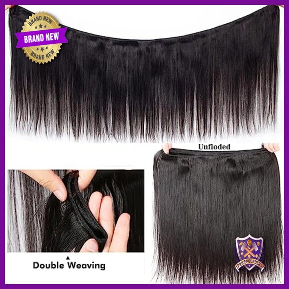 Human Hair Extensions 20-24 Inch Straight Bundles Sew In Weave main image 6